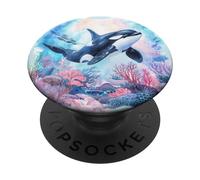 Orca s featuring a Watercolor Orca PopSockets Swappable PopGrip