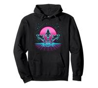 Orca Trio Retrowave Synthwave 80s Neon Ocean Pullover Hoodie