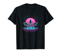 Orca Trio Retrowave Synthwave 80s Neon Ocean T-Shirt