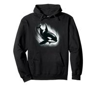 Orca Whale Artwork Killer Whale Black and White Pullover Hoodie