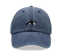 Orca Whale Baseball Cap Vintage Washed Unisex Dad Hat Adjustable Blue Denim
