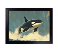 Orca Whale Composition | Lap Tray with Padded Cushion, Portable Surface with Bean Bag Base, Perfect Surface for Working, Crafting, TV Eating and Laptop Use