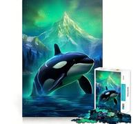 Orca Whale Killer Northern 1000 Pieces Jigsaw Puzzles for Adults Brain Challenge Toy Indoor Play Precise Cut Fine Art Piece (38x52cm)