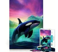 Orca Whale Killer Northern Jigsaw Puzzle 1000 Piece for Adults Logic Boost Toy Together Fun Premium Edge Stylish Gift (38x52cm)
