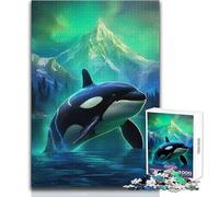 Orca Whale Killer Northern Jigsaw Puzzles 1000 Pieces for Teenagers Cognitive Development Fun Game Special Thoughtful Celebration Present Size 38x26cm