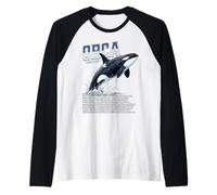 Orca Whale Marine Biology Wildlife Ocean Predator Raglan Baseball Tee