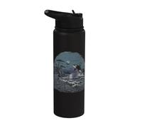 Orca Whale Pacific Coast Waves Ocean Oregon Washington Stainless Steel Insulated Water Bottle