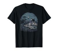 Orca Whale Pacific Coast Waves Ocean Oregon Washington Value Graphic T-Shirt