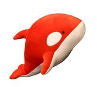 Orca Whale Plush, Soft Cuddly Whale Toy, for Kids Adults, Playroom Decor, Lounge Pillow for Comfort, Gift for Whale Lovers(Red,80cm/31.5in)