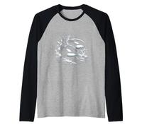 Orca Whale Riding Wave Ocean Sea Animal Lover Whale Couple Raglan Baseball Tee