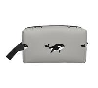 Orca Whale Seamless Pattern Cartoon StyleLarge Capacity Cosmetic Organizer，Travel Makeup Bag for Women