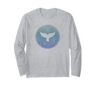Orca Whale Tail Ocean Wave Sea Life Marine Animal Graphic Long Sleeve T-Shirt