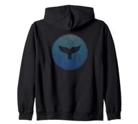 Orca Whale Tail Ocean Wave Sea Life Marine Animal Graphic Zip Hoodie