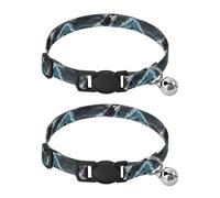 Orca Whales Waves Cats Collar 2 Pack Adjustable Pet Collar Adjustable 10.6 to 17.1 Inches