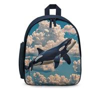 Orcas in The Sky And Clouds Backpack for Men Women, Durable Small Bookbag Lightweight Daypack for Travel, Hiking, Blue-style, One Size, Daypack Backpacks
