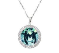 Orcas Killer Whale Northern Light Personalized Picture Necklace Photo Pendant Custom Memorial Jewelry for Women