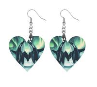 Orcas Killer Whale Northern Light Women's Wooden Earring Drop Dangle Earrings Pendant Jewelry Love