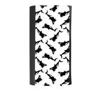 (Orcas killer whale on white background) women's Patterned Leather Buckle Trifold Wallet Bag Pouch Holster With Credit Card Holder insurance for smartphones, Black, Large