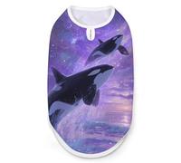 Orcas Leaping Ocean Galaxy Sky Pet Vest Tank Top Clothes Breathable Costume for Dog Cat Puppy