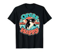 Orcas Make Me Happy Funny Killer Whale Ocean Animal Lover Value Graphic T-Shirt