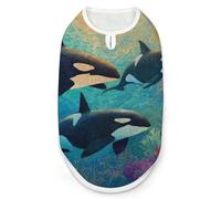 Orcas Swimming Ocean Marine Pet Vest Tank Top Clothes Breathable Costume for Dog Cat Puppy