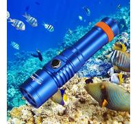 ORCATORCH D710 Scuba Diving Light, 3000 Lumens Super Bright Underwater Torch with 6 Degrees Narrow Beam, IP68 Waterproof Night Dive lamp 150 Meters Submersible Flashlight (Blue)