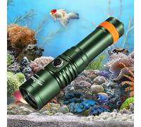 Orcatorch D710 Scuba Diving Torch, 3000 Lumens Super Bright Underwater Flashlight with 6 Degrees Narrow Beam, IP68 Waterproof Night Dive Lamp 150 Meters Submersible Light (Green)