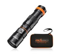 Orcatorch DC710 Scuba Dive Torch 3000 Lumens, 6° Narrow Beam Underwater Flashlight Type C Rechargeable, IP68 Waterproof Diving Light with WS02 Wrist Strap Mount for Night Exploration, Hands-Free Use
