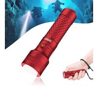 ORCATORCH ORCA7 Dive Torch, 3000 Lumens Waterproof Underwater Light with 6° Narrow Beam & SOS Mode, IP68 Rated to 150m for Night Diving, Wreck Exploration and Technical Scuba Gear (Red)