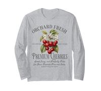 Orchard Fresh Cherries Summer Vintage Botanical Fruit Lover Long Sleeve T-Shirt