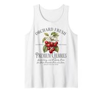 Orchard Fresh Cherries Summer Vintage Botanical Fruit Lover Tank Top