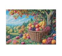 Orchard Fruit Tree Harvest 300 Piece Jigsaw Puzzle for Adults Happy Time Jigsaw Weekend Get Together Activity Whimsical Design for Friends Stress Buster 300 PCS