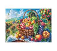 Orchard Harvest 500-piece Jigsaw Puzzle Bundle Basket Fruit Harvest Family Puzzle Lovers Brain Training Mindful Activity Spring Gift Durable Cardboard 500 PCS