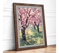 Orchard in Bloom Botanical Framed Wall Art Print A2 (59.4×42cm) Walnut, Wall Decor for Living Room, Bedroom, Office & Home, Ready to Hang, Art Gift