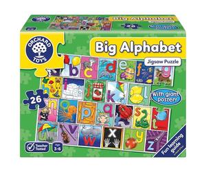 Orchard Toys Big Alphabet Jigsaw Puzzle, For Ages 3-6, Includes Giant Poster, Helps Teach the Alphabet, Develops Language & Literacy Skills, Educational