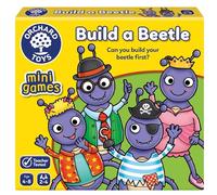 Orchard Toys Build A Beetle Number and Colour Mini Travel Game Age 4+ | A fun colour and matching game, ideal for holiday, travel and party bags for girls and boys. Bug game for 2-4 players.