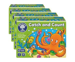 Orchard Toys Catch and Count Game, Practise Counting, A Fun Number and Counting Game for Children Age 3+, Educational Game Toy (Pack of 4)