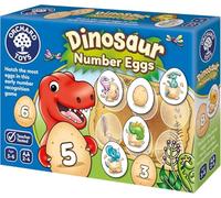 Orchard Toys Dinosaur Number Eggs Number and Counting kids Educational Game For Dinosaur Fans Aged 3-6, Green, Blue, Yellow, Brown