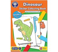 Orchard Toys Dinosaur Sticker Colouring Activity Book - Educational Activity Book - Colour in Dinosaurs - Kids 3 Years +, Perfect for Parties, A4