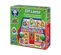 Orchard Toys Elf Lotto Mini Game, Small and Compact, Travel Game, Fun Festive Game For Ages 3-6, Educational Game Toy