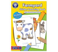 Orchard Toys Farmyard Sticker Colouring Book, Educational Colouring Book, Includes Stickers, Colour and Write Farmyard Animals, Age 3 Years +