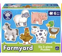 Orchard Toys Farmyard Jigsaw Puzzle Set 6 2-Piece Puzzles 18 Months+ Brand New