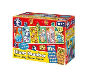Orchard Toys Giant Number, Educational and Fun Puzzle, Includes Poster and Learning Guide, Ideal for Kids Age 3+