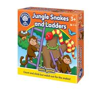 Orchard Toys Jungle Snakes and Ladders, Mini Game, Small and Compact, Ideal for Holiday and Travel, Perfect for Children Aged 4-7