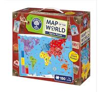 Orchard Toys Map of the World Jigsaw Puzzle, Educational 150-piece jigsaw of Countries and Continents of the World, Includes giant poster, Age 5-10