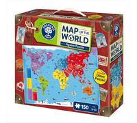 Orchard Toys Map of the World Jigsaw Puzzle, Educational 150-piece jigsaw of Countries and Continents of the World, Includes giant poster, Age 5-10