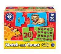 Orchard Toys Match and Count Jigsaws, Learn to Count from 1-20, Match Number and Picture, 20 in a Box, Educational, Number Skills for Kids Age 3+