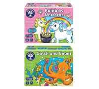 Orchard Toys Rainbow Unicorns & Catch & Count Games Bundle Gold