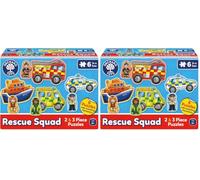 Orchard Toys Rescue Squad Jigsaw Puzzle, A Collection of 6 puzzles featuring 2 and 3 pieces Perfect for Little Hands, Perfect for Ages 2+ (Pack of 2)