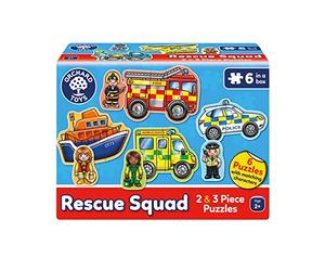 Orchard Toys Rescue Squad Jigsaw Puzzle, A Collection of 6 puzzles featuring 2 and 3 pieces Perfect for Little Hands, Perfect for Ages 2+